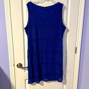 Beautiful bright royal blue sleeveless dress